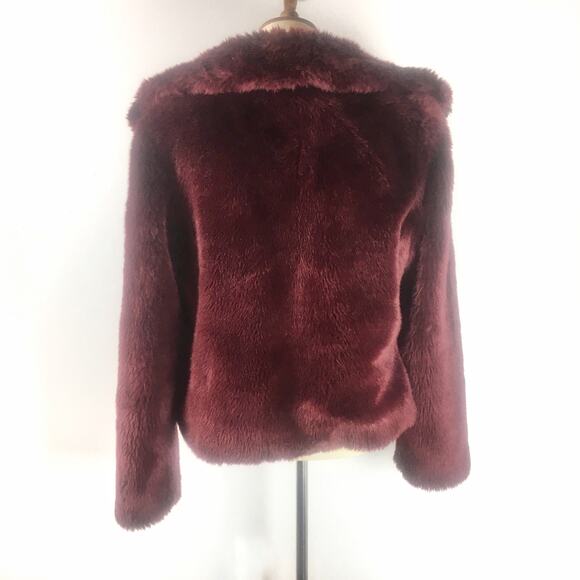 Express Special Edition red faux fur coat bomber jacket size Medium - Picture 2 of 10